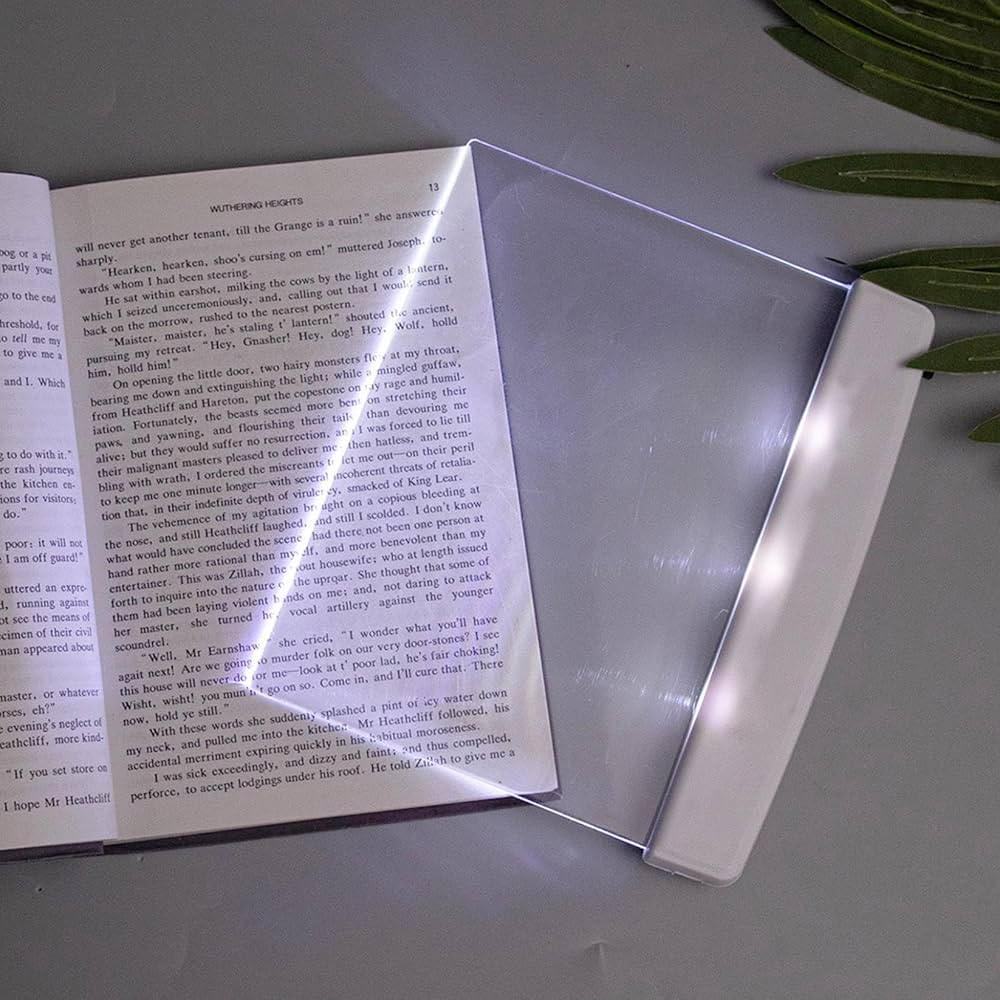 Flat Book Lights for Reading at Night in Bed Clear LED Book Page Light Bookmark Light for Reading... | Amazon (US)