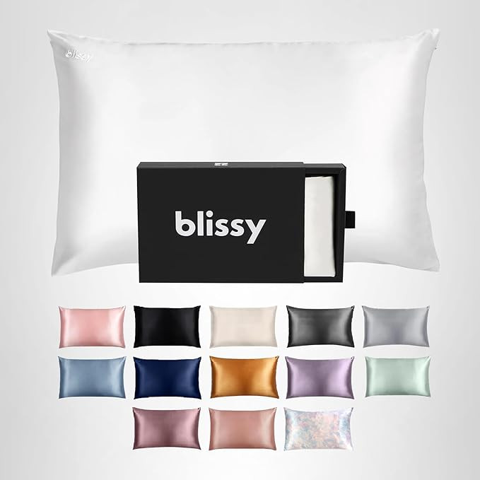 Blissy Silk Pillowcase - 100% Pure Mulberry Silk - 22 Momme 6A High-Grade Fibers - Silk Pillow Co... | Amazon (US)