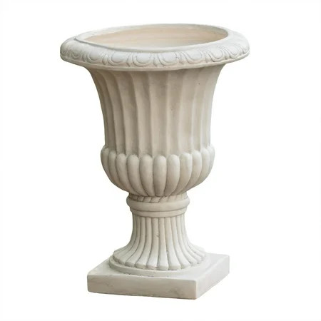 GDF Studio Antique White Italian 19 in. Concrete Urn Planter | Walmart (US)