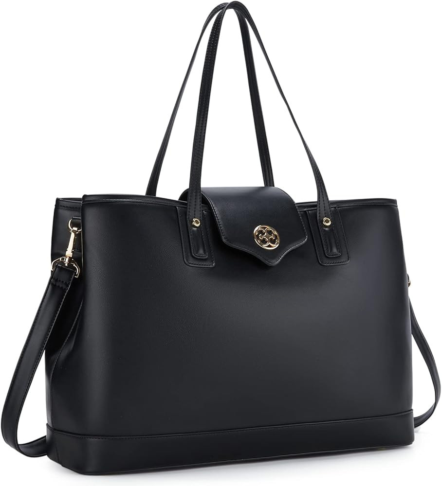 Missnine Laptop Bag for Women 15.6 inch PU Leather Briefcase Professional Computer Bag Business O... | Amazon (US)