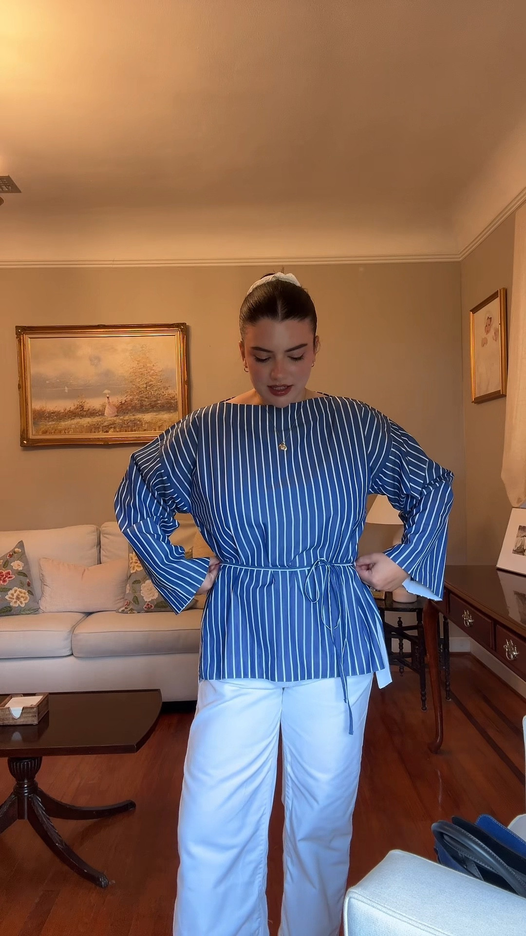 Got the best deal on this jcrew top!! Paired with Flabelus and a big scrunchie!

#LTKSeasonal #LTKFindsUnder50 #LTKSaleAlert