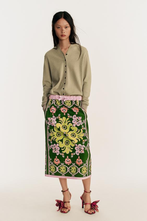 LIMITED EDITION PRINTED MIDI SKIRT | Zara US