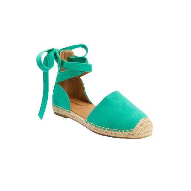 Comfortview Women's Wide Width The Shayla Flat Espadrille Shoes - 8 1/2 W, Tropical Emerald Green... | Walmart (US)