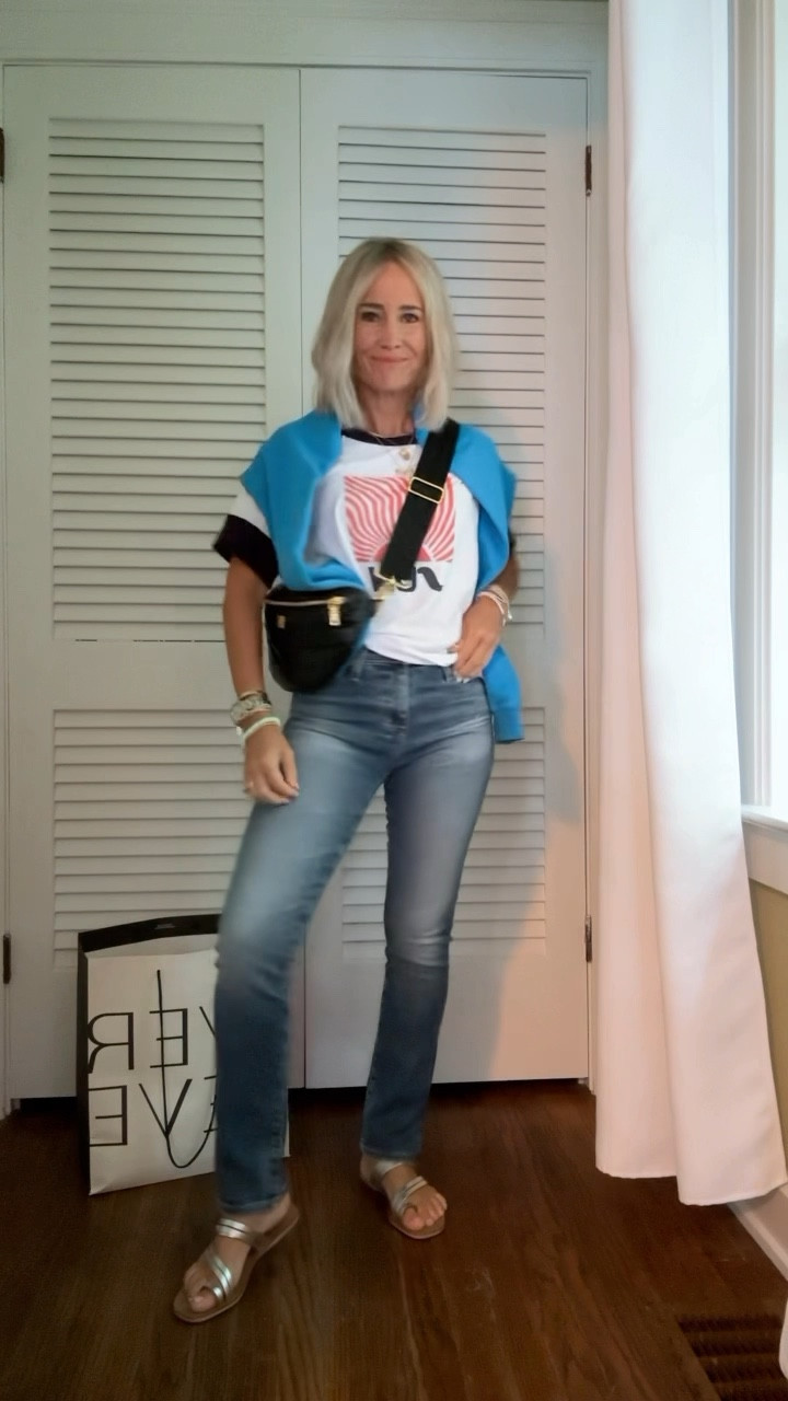 Evereve 
Summer nights
Baja Beach
Jeans in my smaller size 24
Tee is oversized, in xs
Sweatshirt I sized up to small

#LTKOver40 #LTKFindsUnder100 #LTKStyleTip