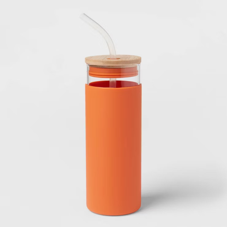 16.9oz Glass Straw Tumbler with Silicone Sleeve - Opalhouse™ | Target