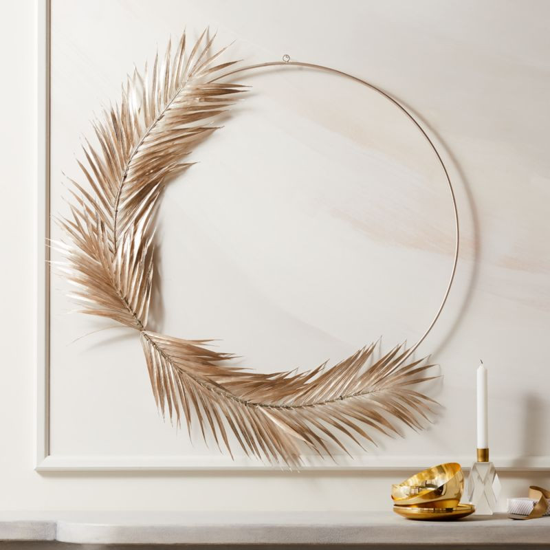 Champagne Phoenix Wreath 36" | CB2 | CB2