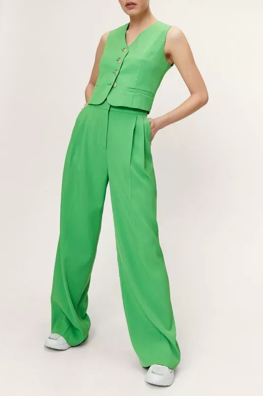 Tailored High Waisted Wide Leg Pants | Nasty Gal (US)