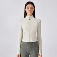 Save Big on Bulk Fitness Jackets Women Women Yoga Outfits Cropped Workout Sport Coat Fitness Jack... | DHGate