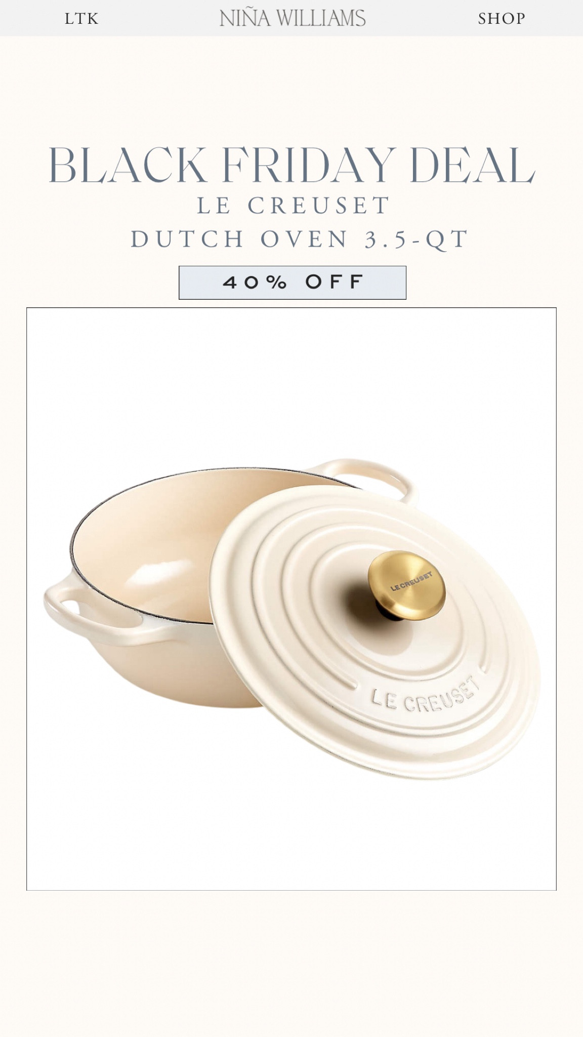 Black Friday sale 40% Le Creuset Dutch oven! Gift guide for in-laws - gift guide for her

#LTKHome #LTKGiftGuide #LTKSaleAlert