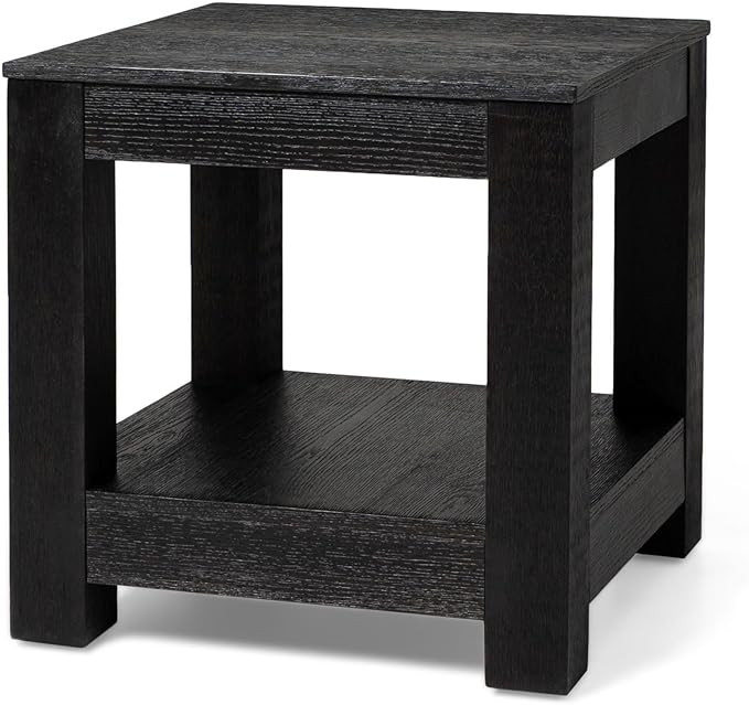 Maven Lane Paulo 2 Tiered Tall Square Rustic Wooden Side Table with Shelf Storage for Living Room... | Amazon (US)