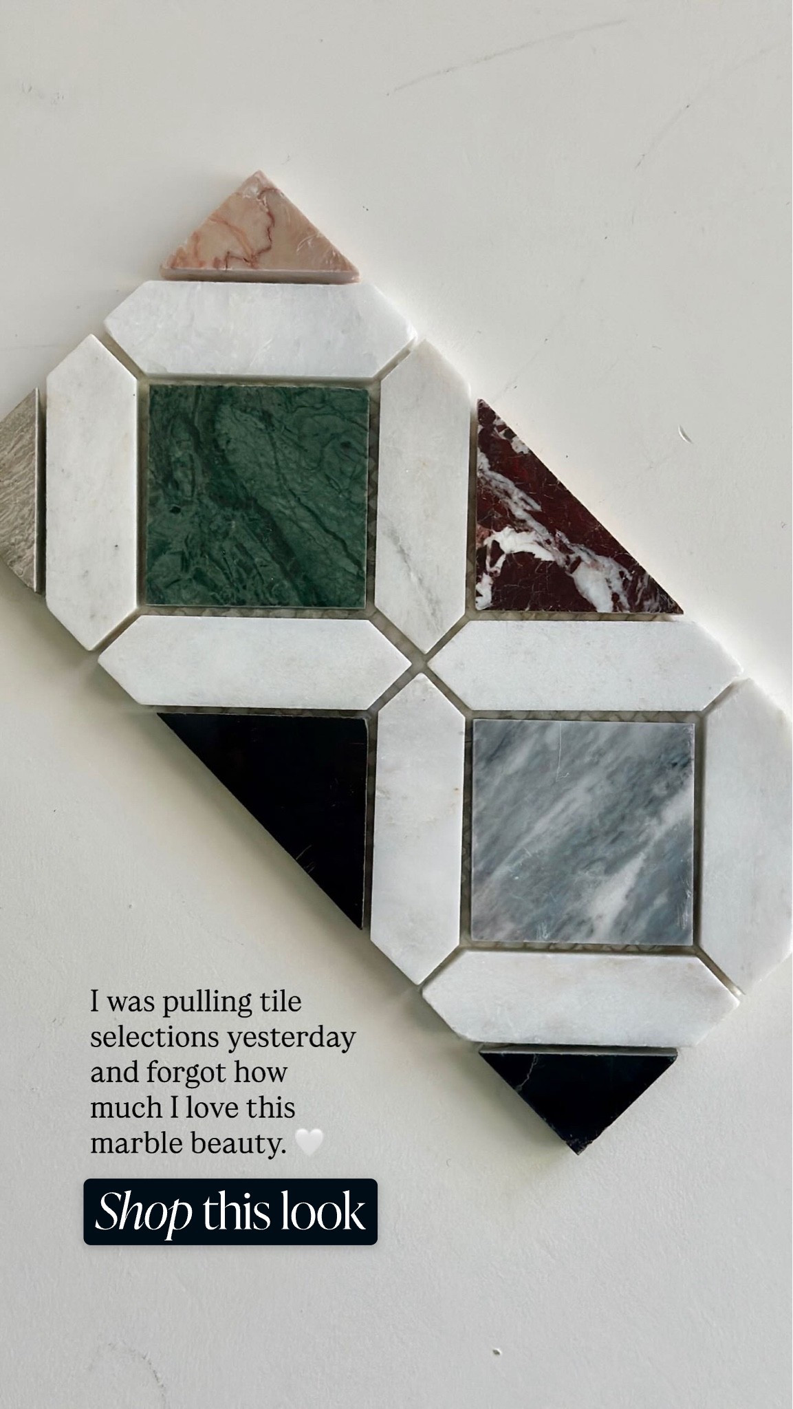 I’m just obsessed with this colorful marble mosaic tile. It would look great on a bathroom floor—just add a wood vanity for warmth!

#LTKSaleAlert #LTKHome