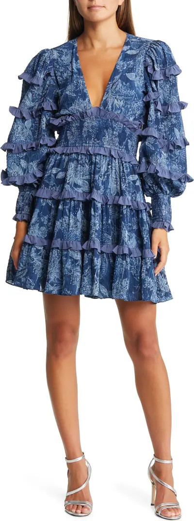 Alvernia Ruffle Long Sleeve Minidress | Nordstrom