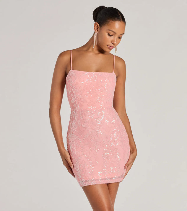 Beverly Lace-Up Bodycon Sequin Party Dress | Windsor Stores