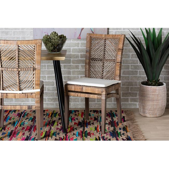 Baxton Studio 193271293353 Laluna Modern Bohemian Natural Rattan & Mahogany Dining Chair with Cus... | Walmart (US)