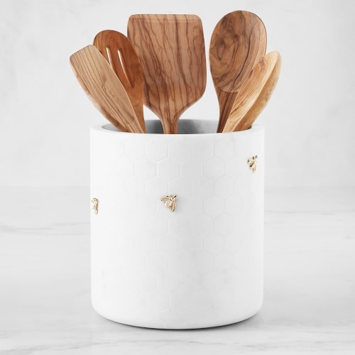 Honeycomb Marble Utensil Holder | Williams-Sonoma