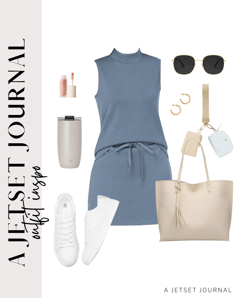 I’m positive this outfit will be a new favorite! This bluish gray set that you can pair with sneakers is a nice outfit to wear if you want something sweet and comfy. And for accessories, you can bring along this leather tote with a mini zip-around dual pouch on your wrist.


#LTKSeasonal #LTKSaleAlert #LTKTravel 

 