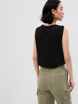 Linen-Blend Shell Tank Top | Gap (US)