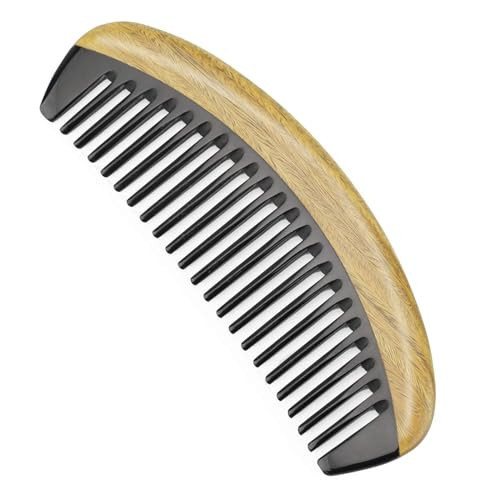 Onedor Buffalo Horn Handmade Sandalwood Hair Combs - Anti-Static Scented Natural Detangler Wooden Combs (Oval Wide Tooth) | Amazon (US)