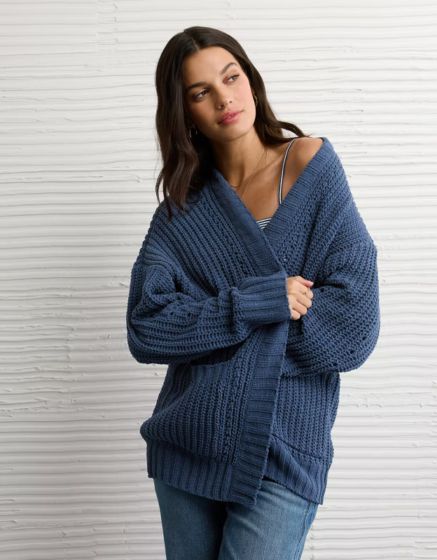 AE Chenille Cardigan Sweater | American Eagle Outfitters (US & CA)