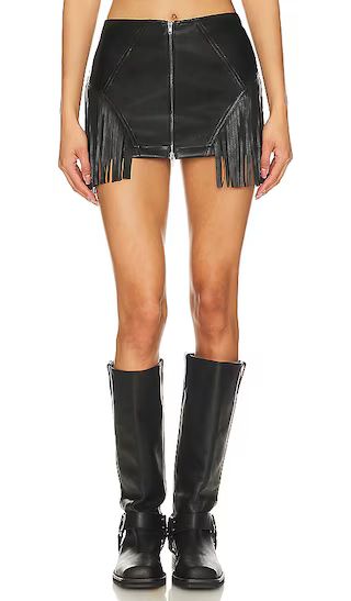 Riley Faux Leather Skirt in Black | Revolve Clothing (Global)