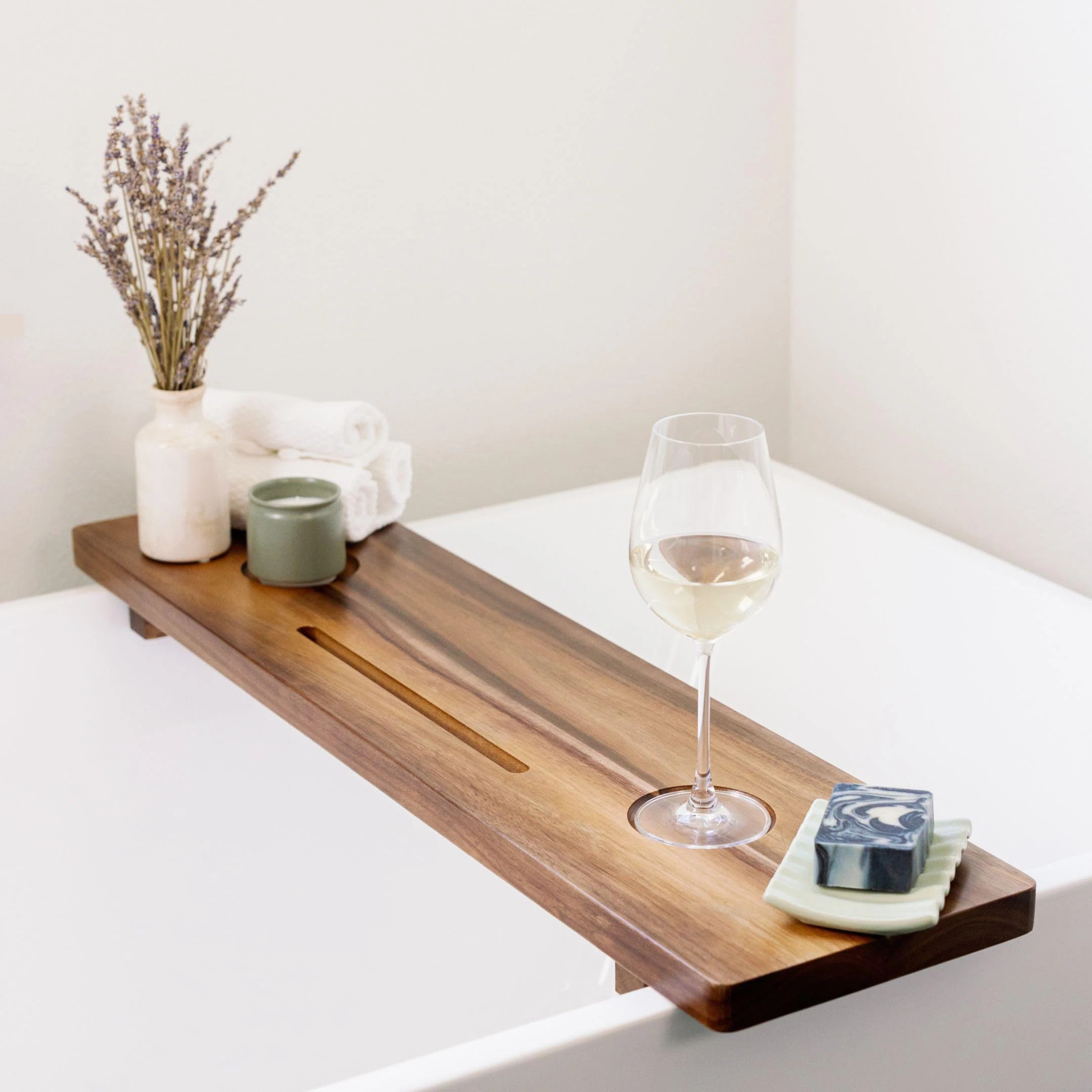 Premium Bathtub Tray | Large & Thick Bath Tub Tray | Solid Acacia Wood Bath Tray For Tub | Non-To... | Wayfair North America