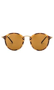Ray-Ban Round Fleck in Tortoise & Brown Classic B-15 from Revolve.com | Revolve Clothing (Global)