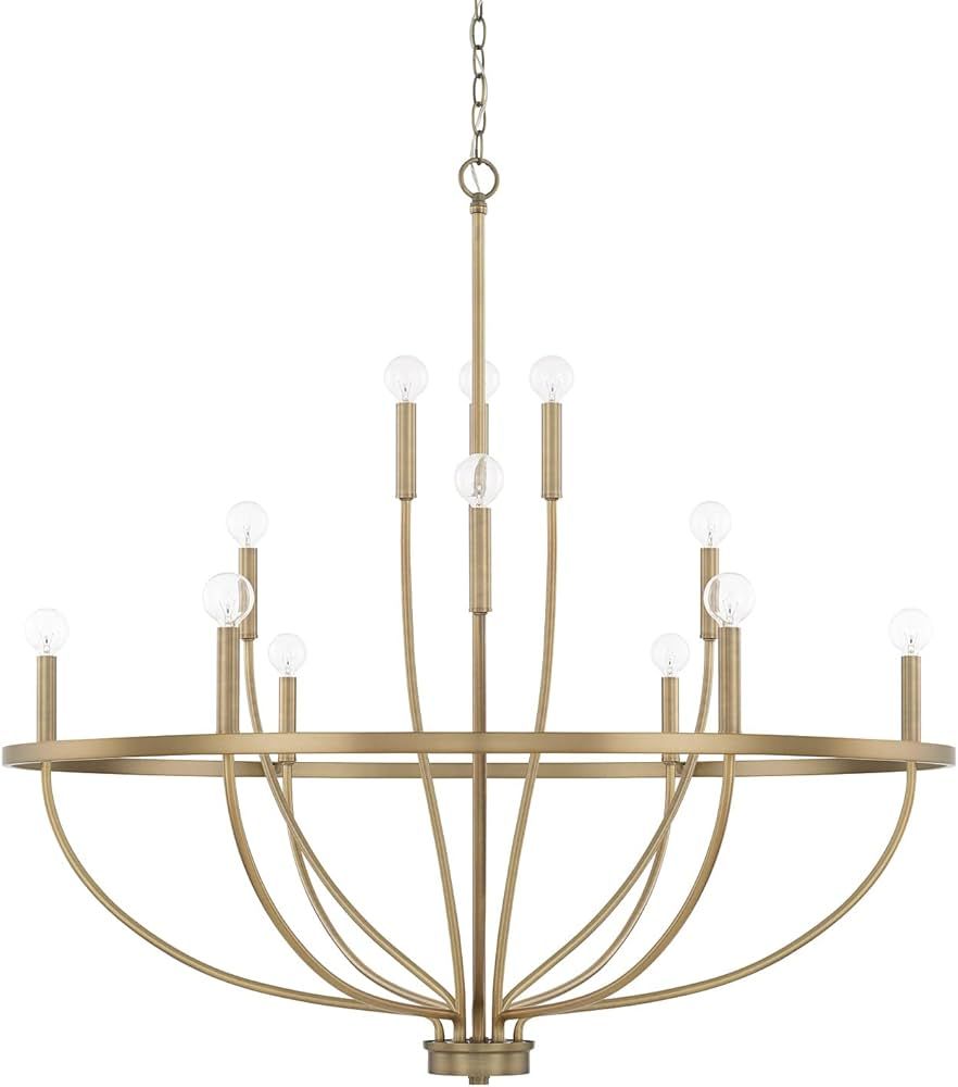 Capital Lighting HomePlace 428501AD Greyson Chandelier, 12-Light 720 Total Watts, Aged Brass | Amazon (US)
