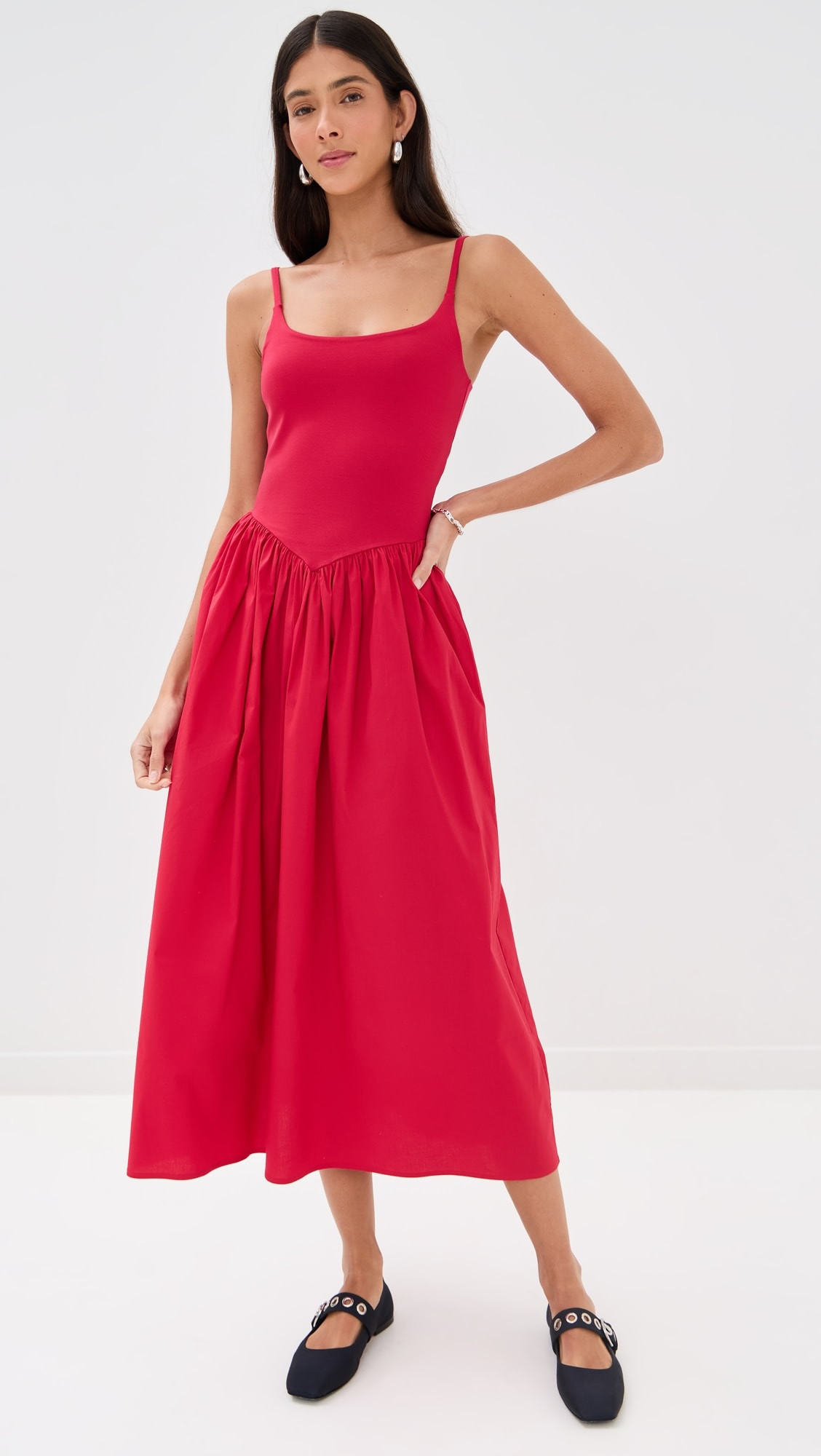 Alix Mixed Fabric Tank Dress | Shopbop