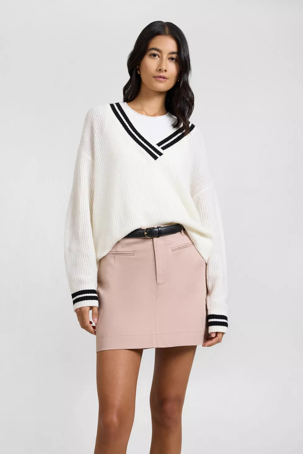 Onia Deep V-neck Varsity Pullover Sweater | Urban Outfitters (US and RoW)
