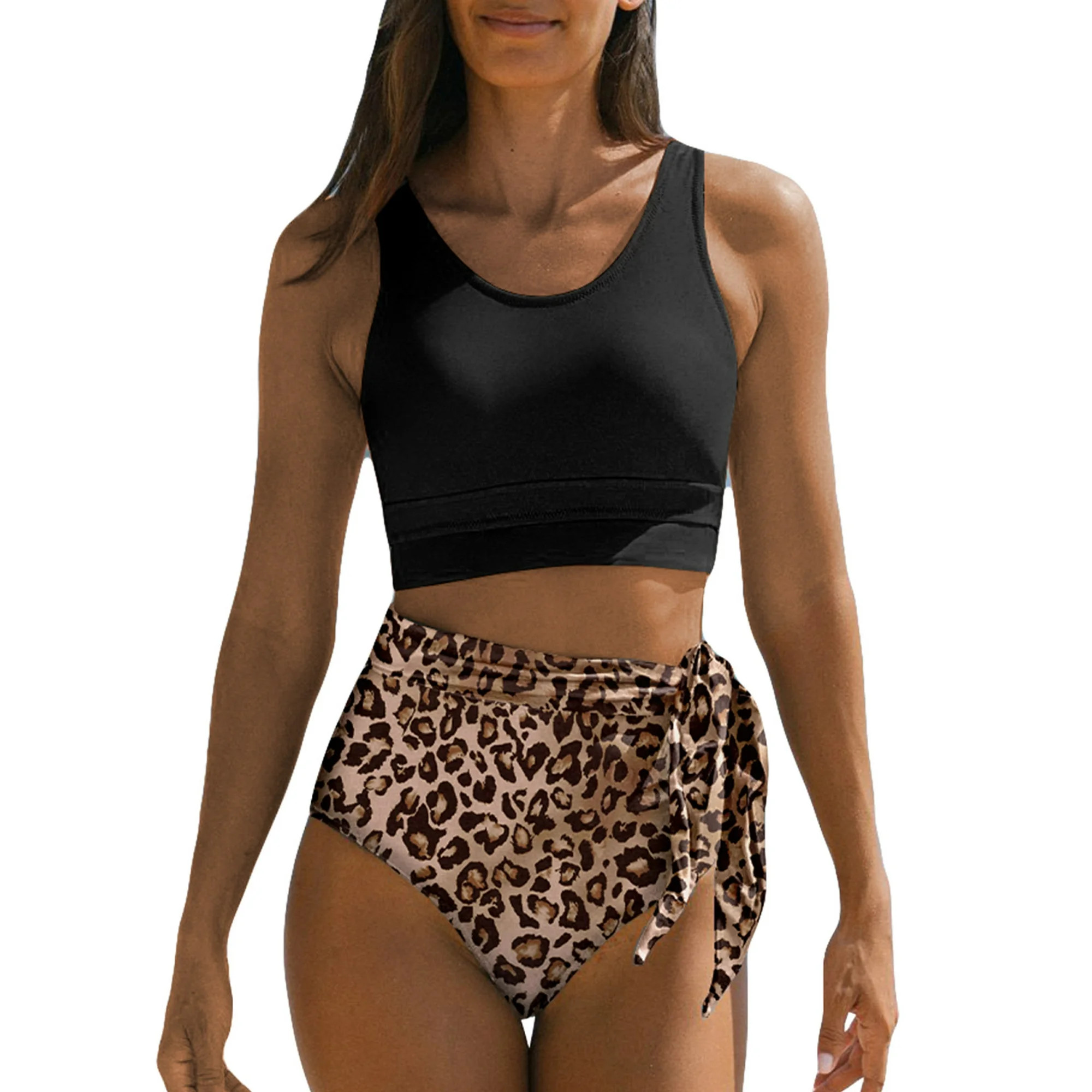 SHEWIN Women Bikini Sets Two Piece Swimsuits Floral Print Bathing Suits High Waisted Bikini Swimw... | Walmart (US)