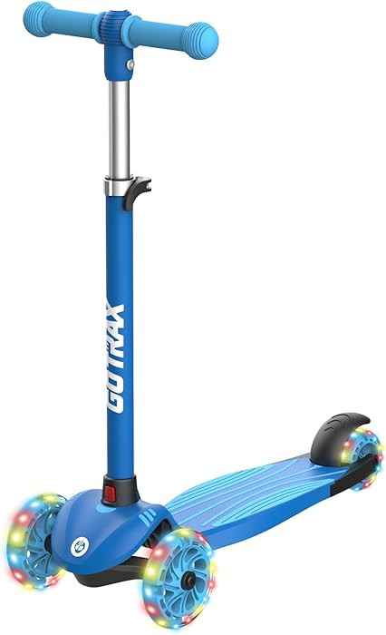 Gotrax KS1 Kids Kick Scooter, LED Lighted Wheels and 3 Adjustable Height Handlebars, Lean-to-Stee... | Amazon (US)
