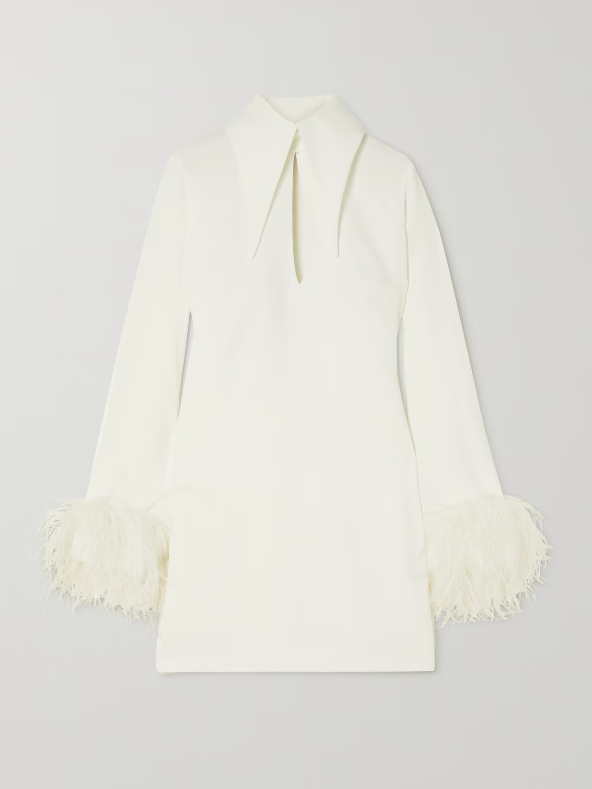 Michelle feather-trimmed cutout crepe mini dress | NET-A-PORTER (US)