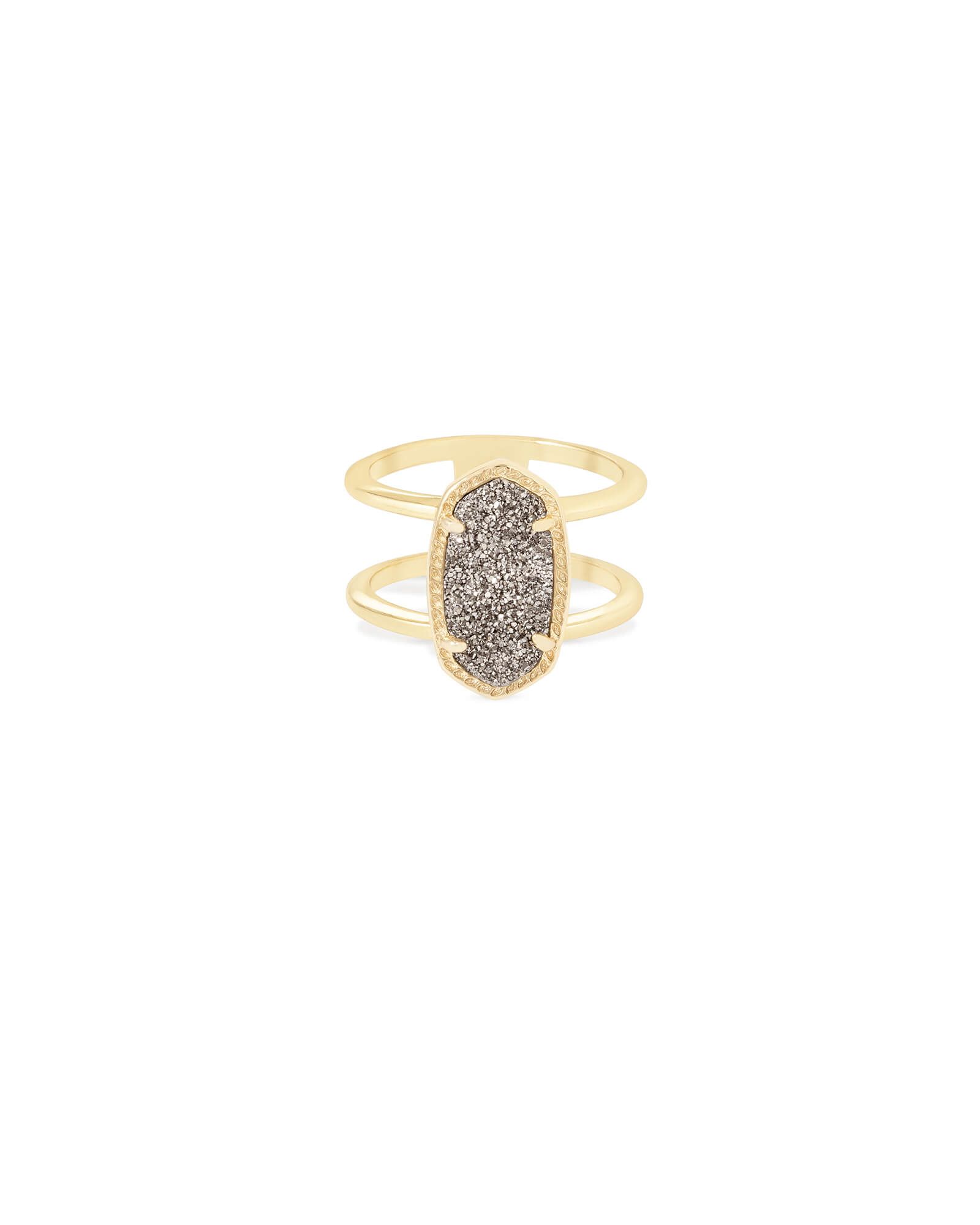 Elyse Gold Ring in Platinum Drusy - 6 | Kendra Scott