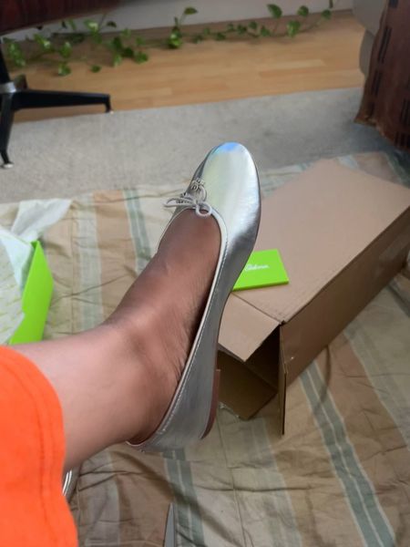 Hi everyone, a silver ballet flat is so on trend yet quite hard to find the perfect pair. This is my third order of a different type of silver ballet flat and I have finally hit the jackpot. The leather is so soft and great support, super comfy, these will be on repeat for months to come 😻 sharing is caring! 

#LTKGiftGuide #LTKstyletip #LTKHoliday
