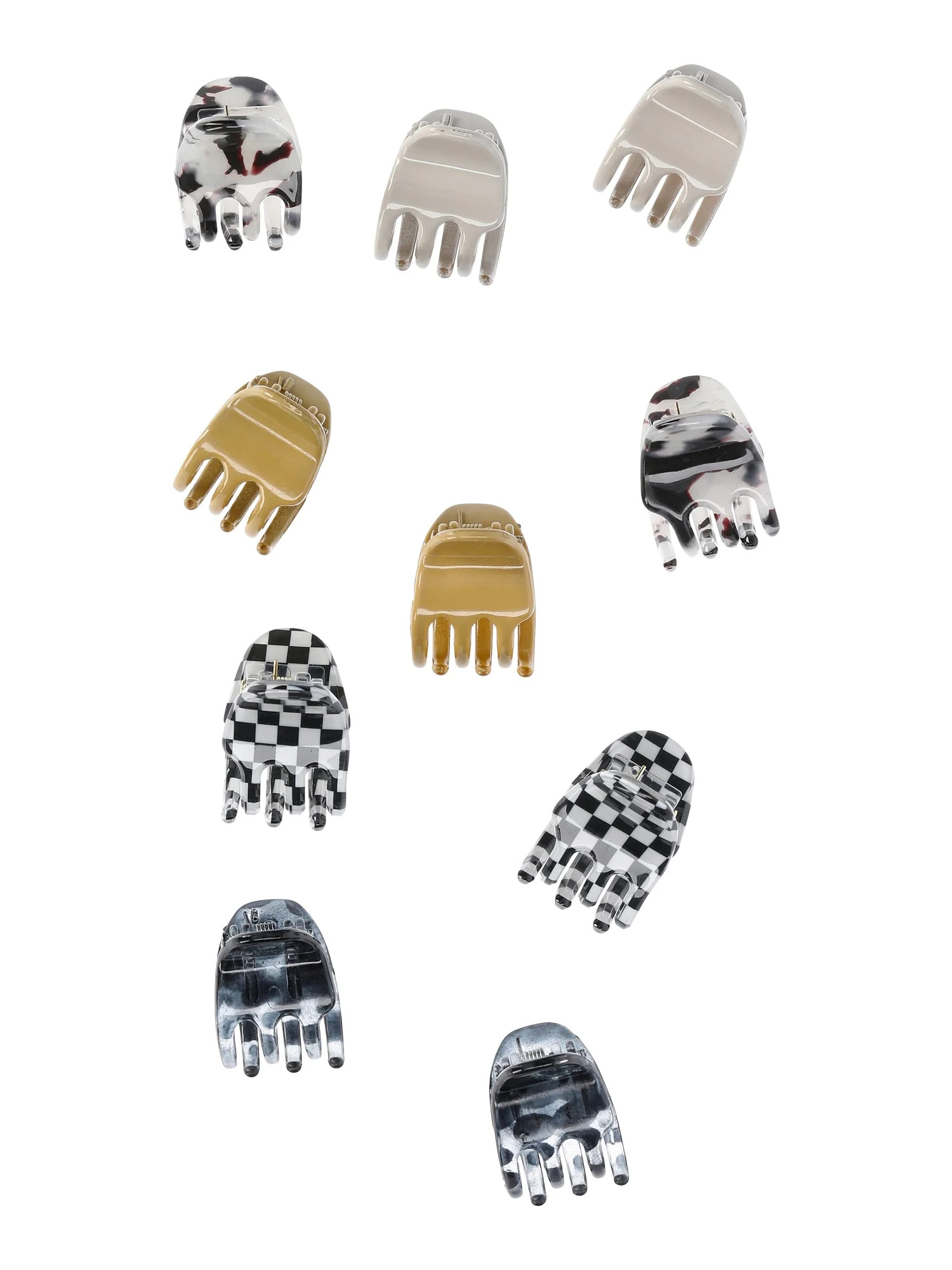 No Boundaries Mini Claw Hair Clip Set, 10-Piece, Women's | Walmart (US)