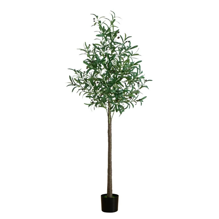 Nearly Natural 6ft. Lighted Artificial Olive Tree with 300 Warm White LED Lights - Walmart.com | Walmart (US)