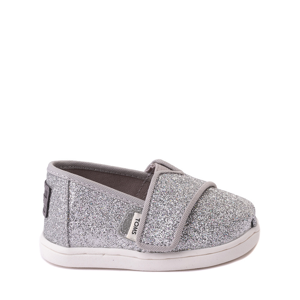 TOMS Classic Glitter Slip On Casual Shoe - Baby / Toddler / Little Kid - Silver | Journeys
