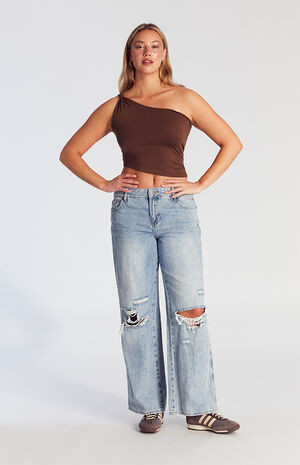 PacSun Medium Blue Low Rise Baggy Jeans | PacSun
