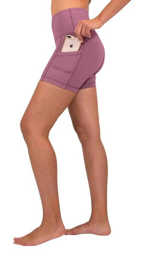 90 Degree By Reflex - High Waist Power Flex Yoga Shorts with Side Pocket | Amazon (US)