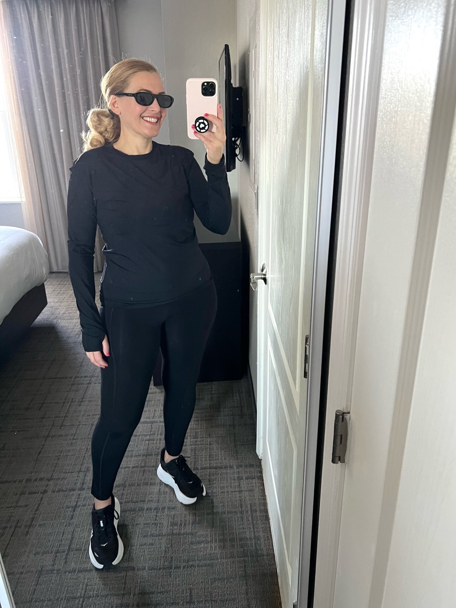 ☀️BLOQUV SUN PROTECTION CLOTHING: #ad This UV shirt from @BloqUV is so lightweight and comfy you can practically live in it. The compression leggings are top notch too! #bloquv

☀️I can see why these are best sellers. This multi-functional UPF 50 protection shirt that can be worn alone, as a base layer, sun shirt, swim shirt, rash guard or beach cover-up is so versatile.

☀️The long sleeve sun shirt features BloqUV BloqTek™, sun protective fabrics with advanced sun protection technology in classic style with comfort and freedom of movement. 

☀️Keeps you cool and is perfect for running, biking, swimming, paddle boarding, boating, fishing, skiing, tennis, golf, strolling the beach or lounging by the pool.

•Slim Fit
•Thumbholes keep sleeves in place preventing them from riding up during activity.
•Left Shoulder Pocket for your credit cards, lip balm, keys and other small items

☀️Fabric details:
UPF protection never washes out and fabric provides 5 degrees cooling effect when wet with water or sweat.

☀️The compression long tights, built to support, sculpt, and protect—with a full-length silhouette designed for movement and sun safety. Whether you're on the trail, in the studio, or on the move, these tights offer UPF 50+ protection that never washes out, helping to block 98% of UVA/UVB rays while keeping you cool and comfortable.

☀️The high-waisted fit flatters and stays put, while two deep side pockets hold your phone, keys, or even a water bottle. With long-lasting stretch, shape retention, and a buttery soft feel, these tights are as dependable as they are versatile.

•High-waisted
•Two side pockets large enough for a phone or water bottle

☀️Wearing a large in everything and fits true to size. Highly recommend. Awesome quality!

☀️Care Instructions:
•Wash before wearing - some colors may bleed
•Machine wash gentle cold with like colors only
•Do not bleach
•For best results lay flat or hang dry, away from natural sunlight
•Do not iron
•No heat tumble dry
•Do not use fabric softeners
•Use of some sunscreens may cause discoloration of garment

#LTKfitnessgoals #LTKActive #LTKTravel
