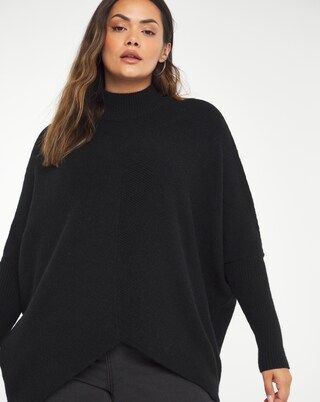 Cosy High Neck Chevron Ribbed Detail Jumper | Simply Be | Simply Be (UK)