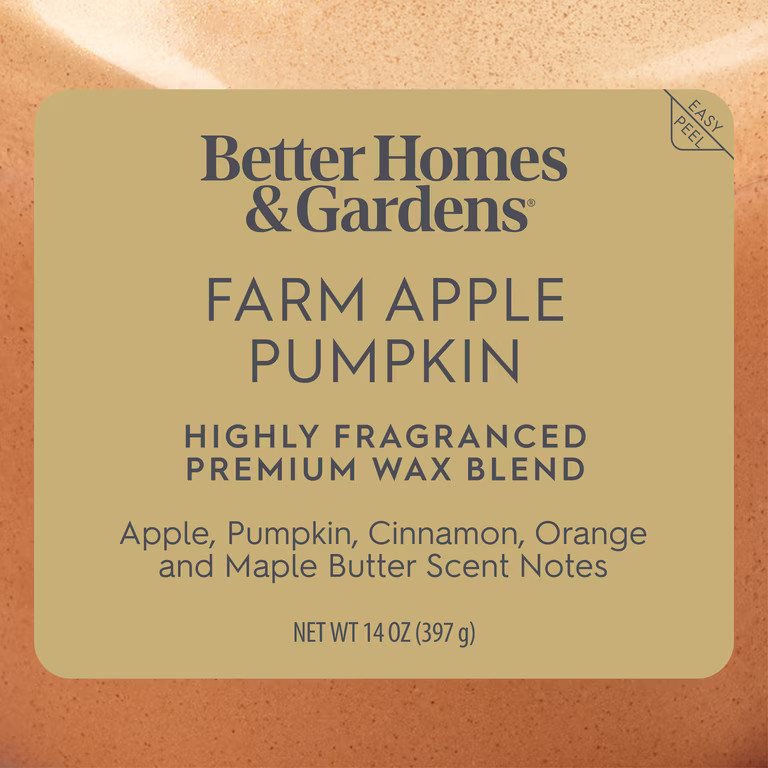 Better Homes & Gardens 2-Wick Jar Candle, Farm Apple & Pumpkin, 14 oz | Walmart (US)