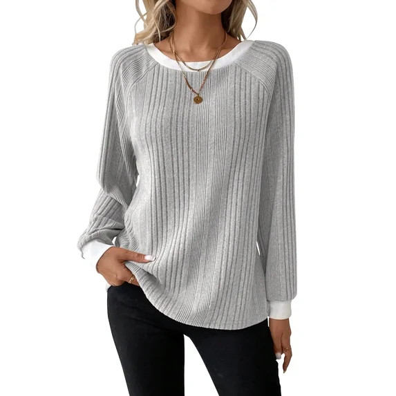 SHIBEVER Long Sleeve Shirts for Women Fall Tops Lightweight Clothing Trendy Winter Clothes Tunic ... | Walmart (US)