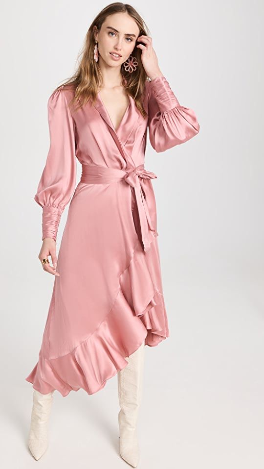 Silk Wrap Midi Dress | Shopbop