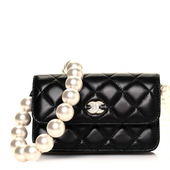 CHANEL

Calfskin Quilted Pearl Clutch With Chain Black | Fashionphile