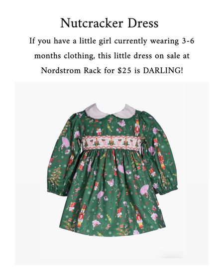 Nutcracker print dress size 3 to 6 months on sale for $25 available at Nordstrom Rack! 

Girl, girls, baby, newborn, Christmas, card, photo, outfit, outfits, holiday, holidays, nutcracker, print, dress, vintage, inspired, Ivy, iris, dress, winter, kid, kids, children, look. 

#LTKbaby #LTKHoliday #LTKkids
