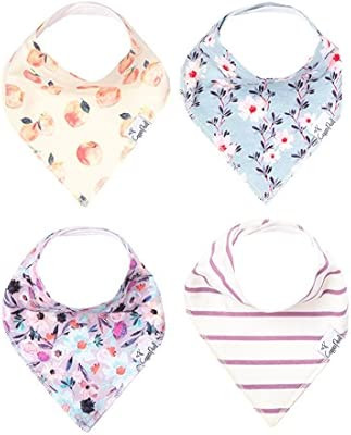 Baby Bandana Drool Bibs for Drooling and Teething 4 Pack Gift Set for Girls “Morgan Set” by C... | Amazon (US)