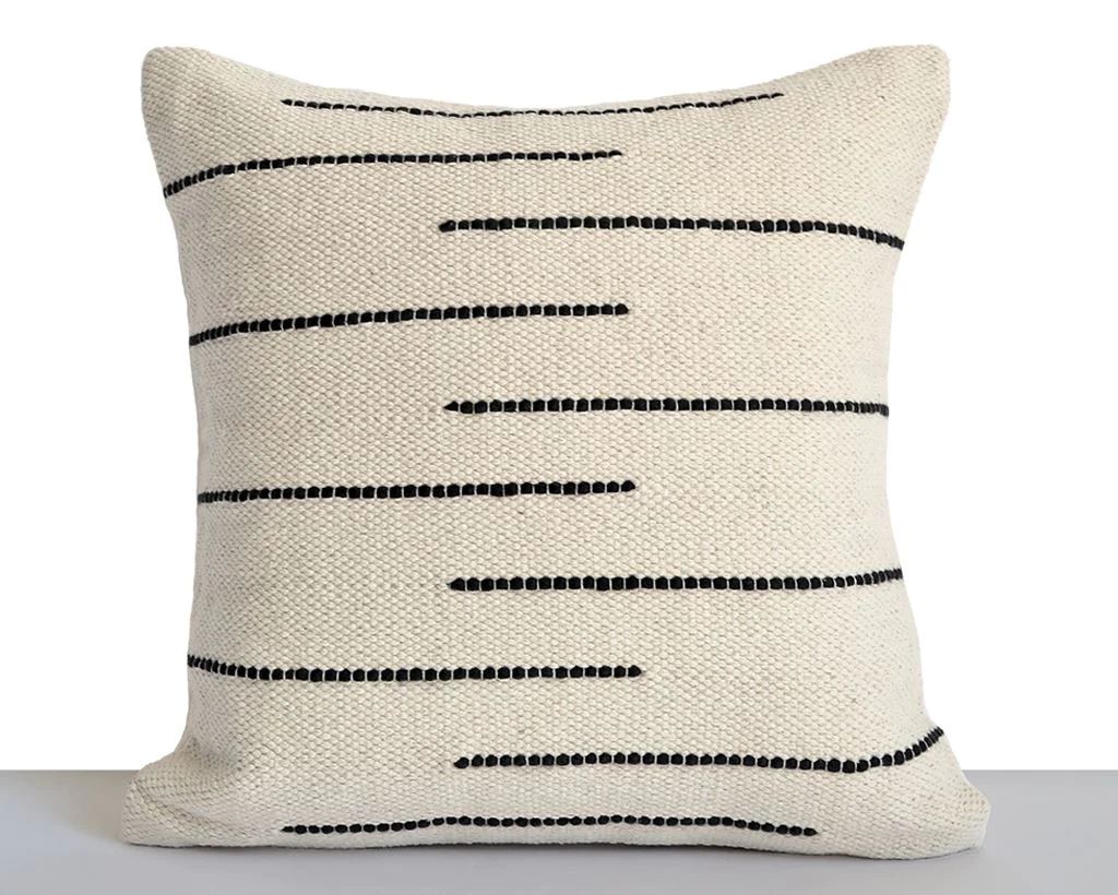 Handwoven Black and Ecru Pillow Cover | Coterie, Brooklyn