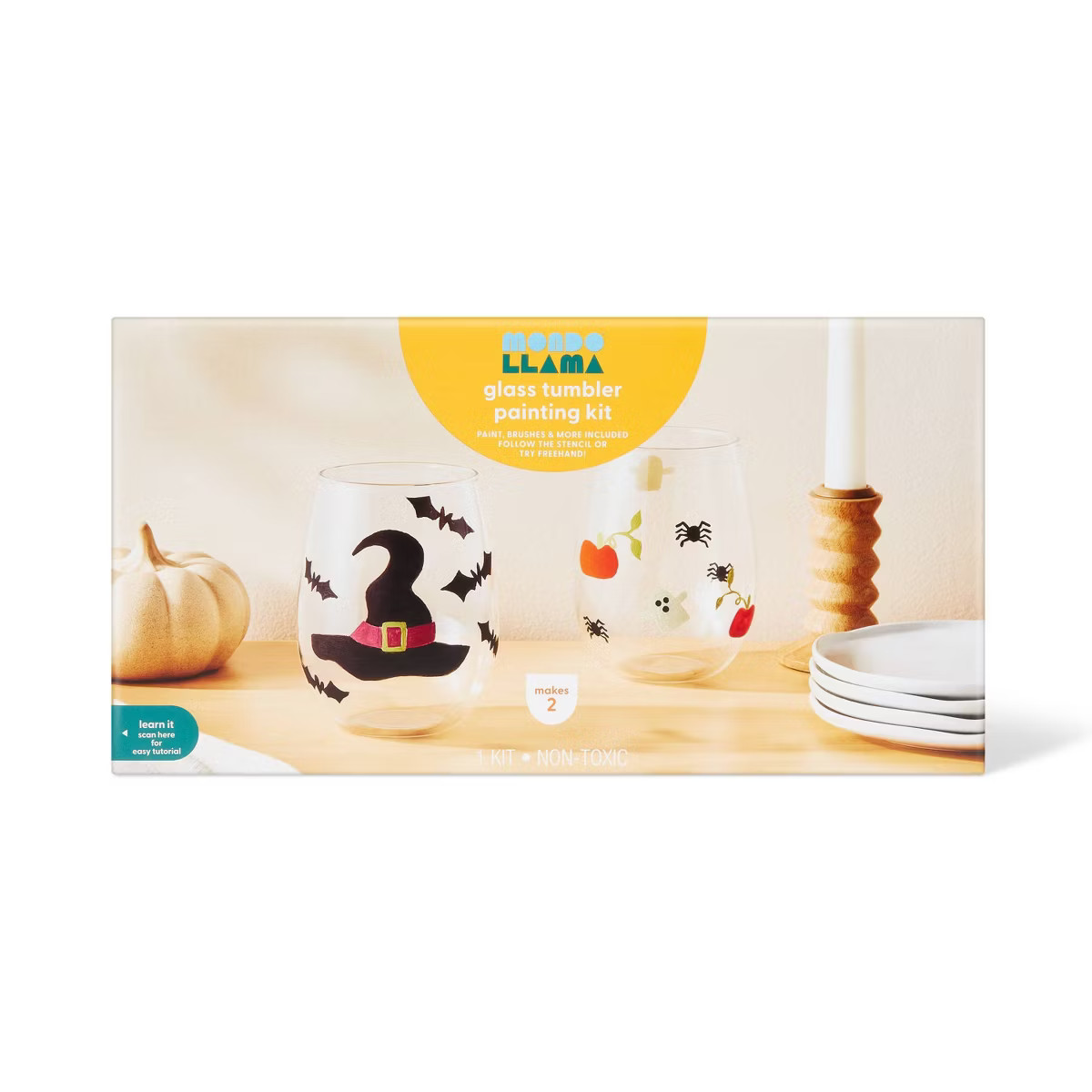 2ct Halloween Craft Glass Tumbler Painting Kit - Mondo Llama™ | Target