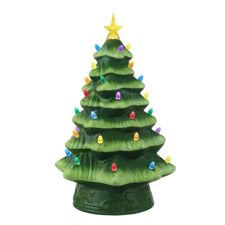 Mr. Christmas 15-inch Nostalgic Green Ceramic Tree - Walmart.com | Walmart (US)